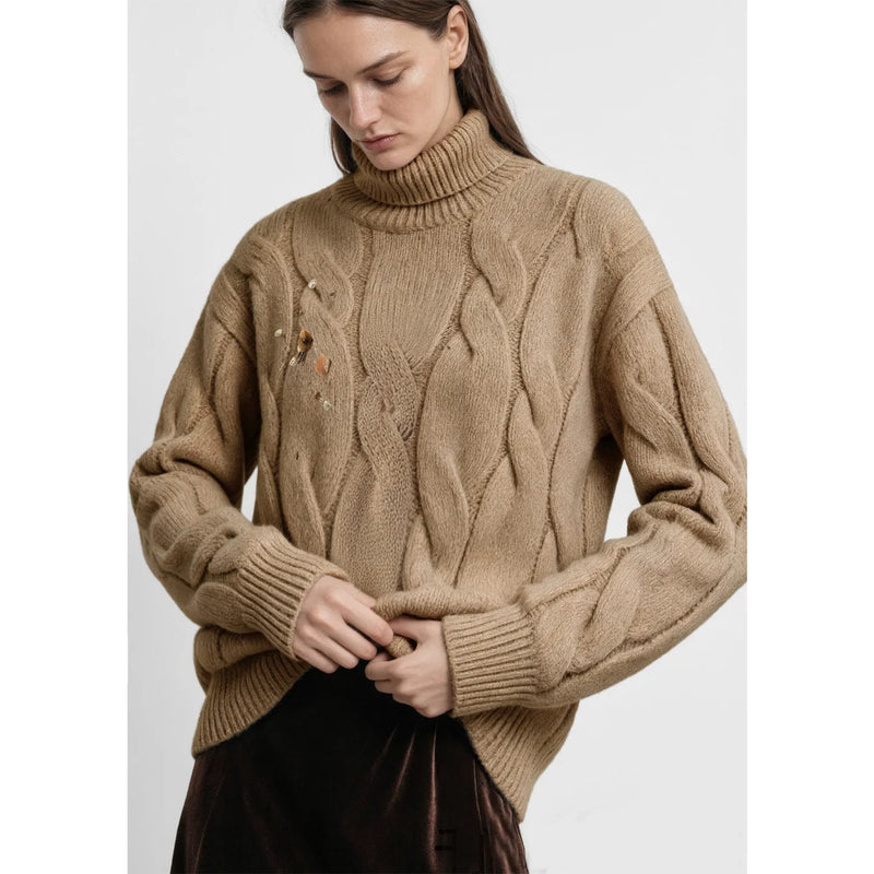 អាវយឺត Amii Turtleneck ប៉ាក់ស្មារលុង រាងស្លីម សាមញ្ញ សម្រាប់អ្នកធ្វើដំណើររដូវរងា អាវយឺត និងអាវក្រៅសម្រាប់នារី 12644029