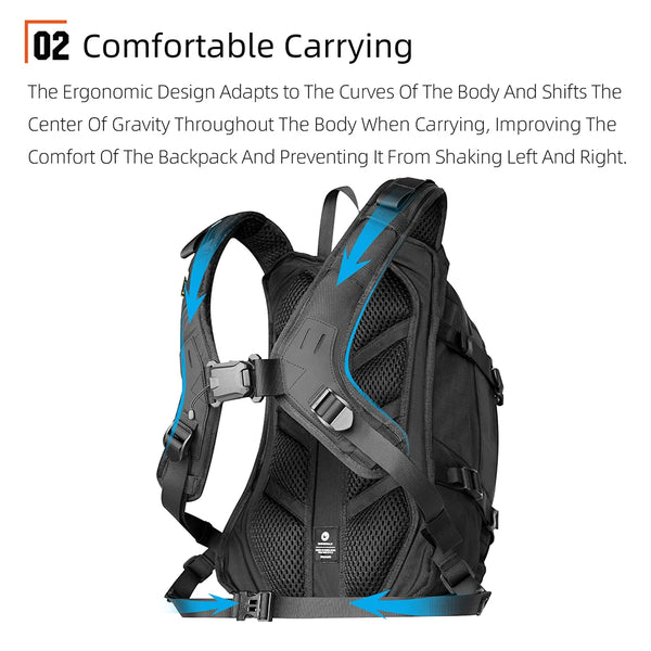 កាបូបស្ពាយម៉ូតូ Rhinowalk ទ្រមួកសុវត្ថិភាព កាបូបសម្រាប់ជិះកង់ 23លីត្រ មានគម្របភ្លៀង អាចទ្រទឹកបាន 2លីត្រ សម្រាប់កុំព្យូទ័រយួរដៃ ទំហំ 14អ៊ីញ