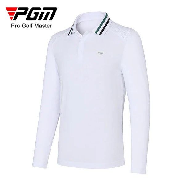 PGM Children's Golf Sports Top Boys Ribbed Collar Ice Silk Cool Long Sleeve Outdoor Golf T-shirt YF900