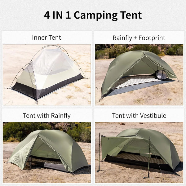 Naturehike Mongar Pro 123 Ultralight Three Season Outdoor Waterproof 20D Nylon Hiking Tent 2 Person Rucksack Camping Riding Tent