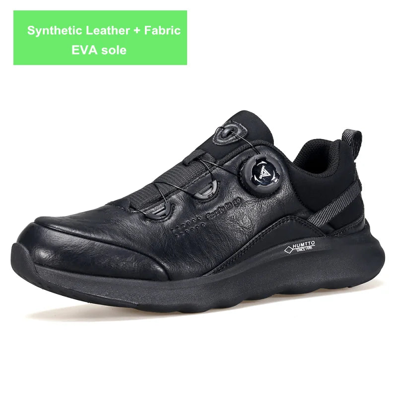 HUMTTO Leather Sneakers for Men Luxury Designer Hiking Boots Outdoor Climbing Trekking Mens Shoes Sports Safety Work Man Shoe