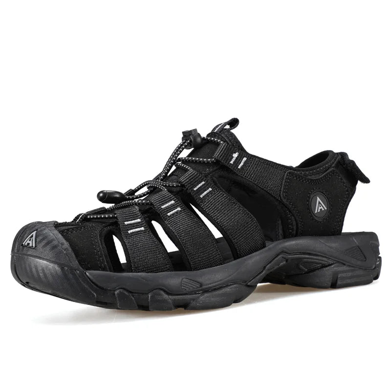 HUMTTO New Summer Hiking Shoes for Men Breathable Mens Sandals Outdoor Water Beach Sandals Camping Fishing Climbing Sneakers Man