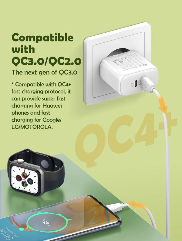 ឆ្នាំងសាក LDNIO USB C 45W សាកថ្មលឿន 2 រន្ធ ប្រភេទ C ឆ្នាំងសាកជញ្ជាំង PD QC4.0 Power Adapter សាកថ្មលឿនសម្រាប់ Samsung Xiaomi iPhone