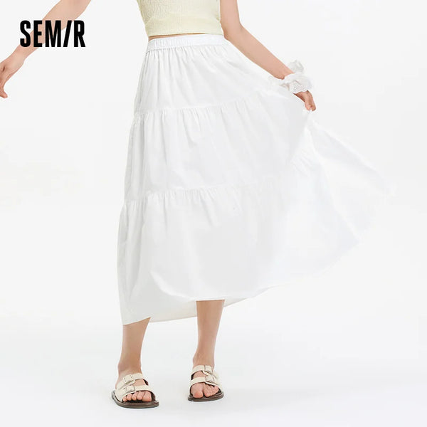 សំពត់នារី Semir ឆ្នាំ ២០២៦ ពណ៌ស ចង្កេះយឺត រចនាបថនំខេក ឆើតឆាយ ងាយស្រួលប្រើ ធម្មតា ទន់