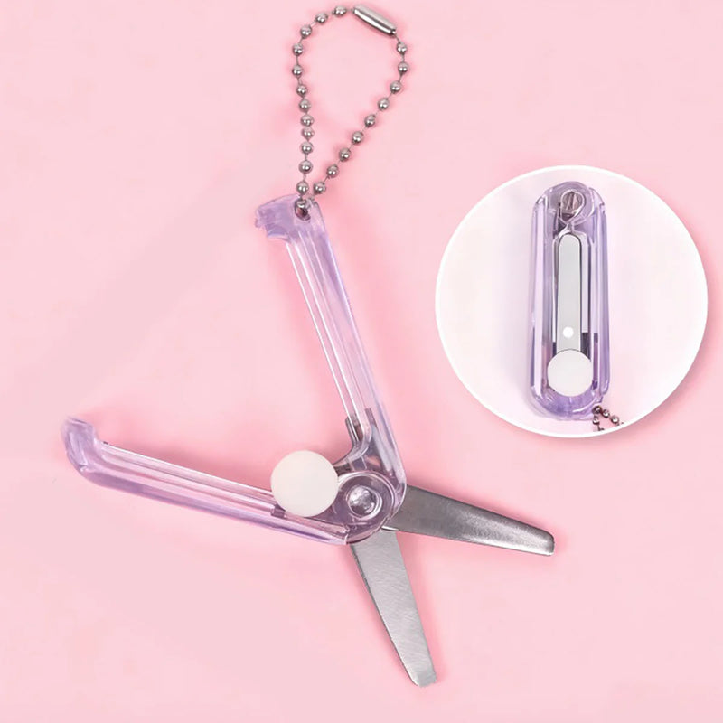 1pc Portable Retractable Mini Scissors Keychain, Lightweight Craft Cutting Pendant, Bag Charm Gift for Friends Classmates.