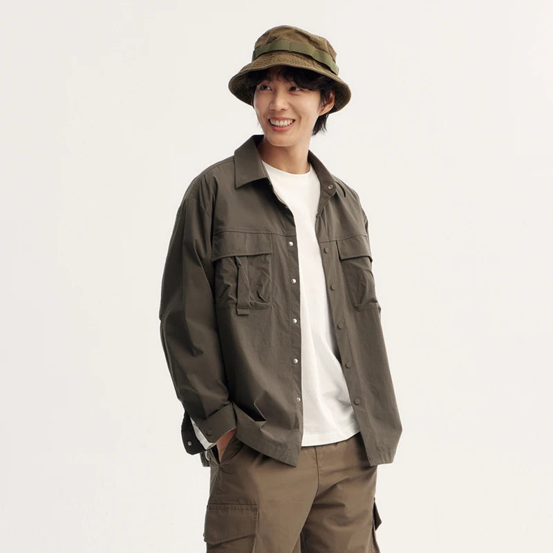 Semir Workwear Shirt Long Sleeve Plain Collar Loose Fit Unisex 2025 Autumn Casual Fashion Comfortable Stylish Top