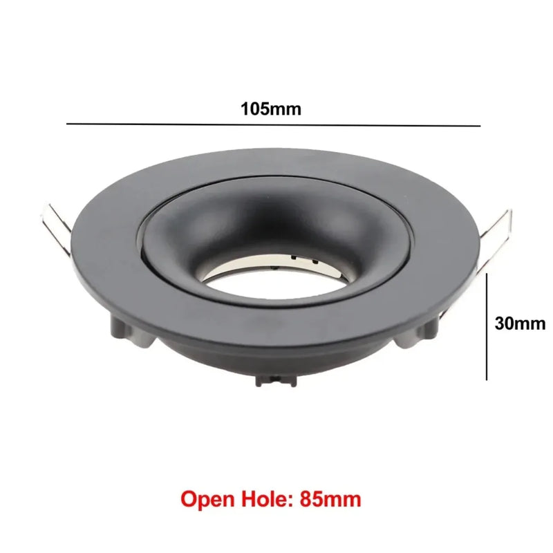 Round Square LED Spotlight Frame GU10 MR16 Base Recessed Downlight Adjustable Lamp for Kitchen Living Room Bedroom Lighting