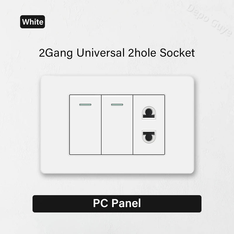 EU Korea Standard 4*2 Wall Light Switch Socket,USB Type-c 20W Fast Charger plug,1/2/3/4/Gang 2 Way Switch PC Panel Power ON OFF