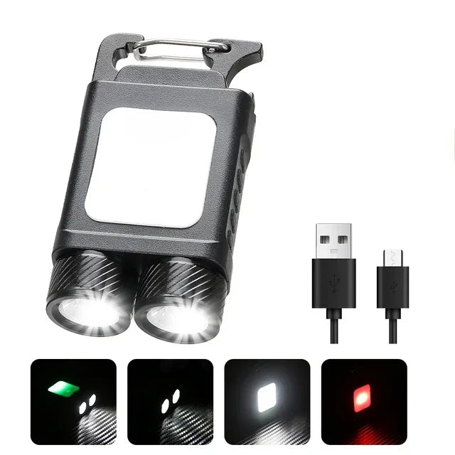 ភ្លើងពិល EDC V3/V10 ភ្លើងសោរប្រភេទ C អាចសាកបាន ភ្លើងពិលតូចភ្លឺខ្លាំង ជាមួយមេដែក UV សម្រាប់បោះតង់ ចង្កៀងហោប៉ៅ