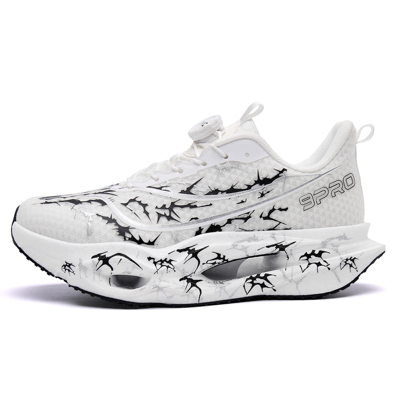 Mens Sneakers Rotating Buckle Mesh Breathe Hollow Out Soft Sole Fitness Shoes Summer Road Running Anti Slip Jogging Shoes Man