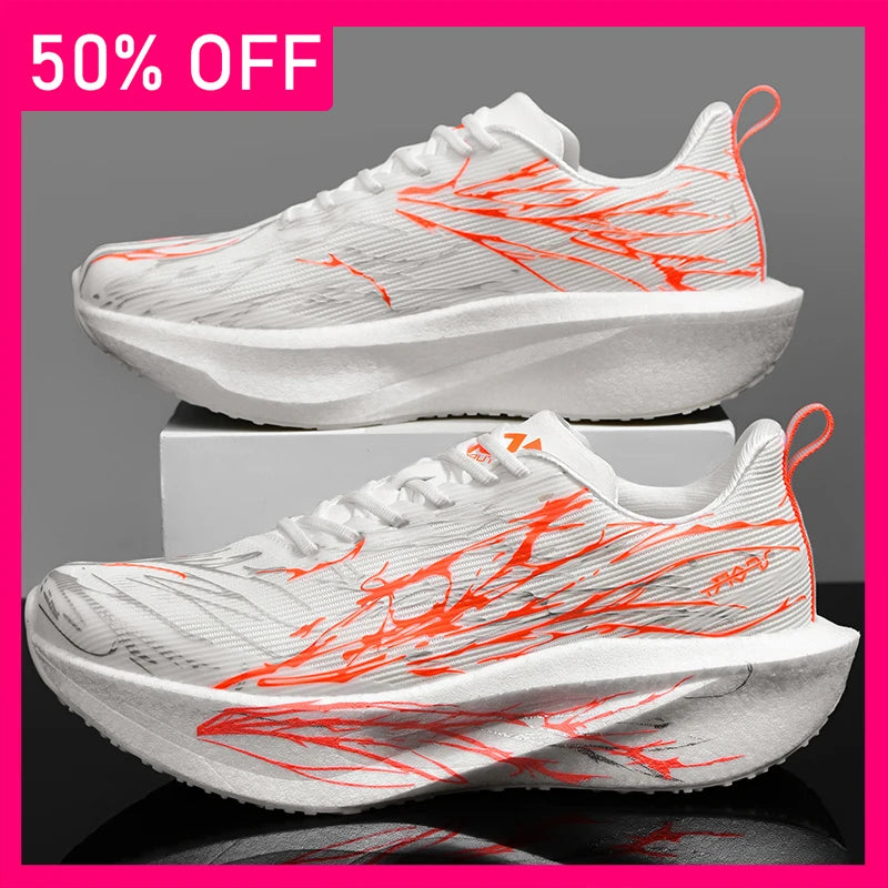 Unisex Sports Shoes Marathon Running Breathable Light Outdoor Training Shoes Thick Soled Anti Slip Shock-absorbing Racing Shoes