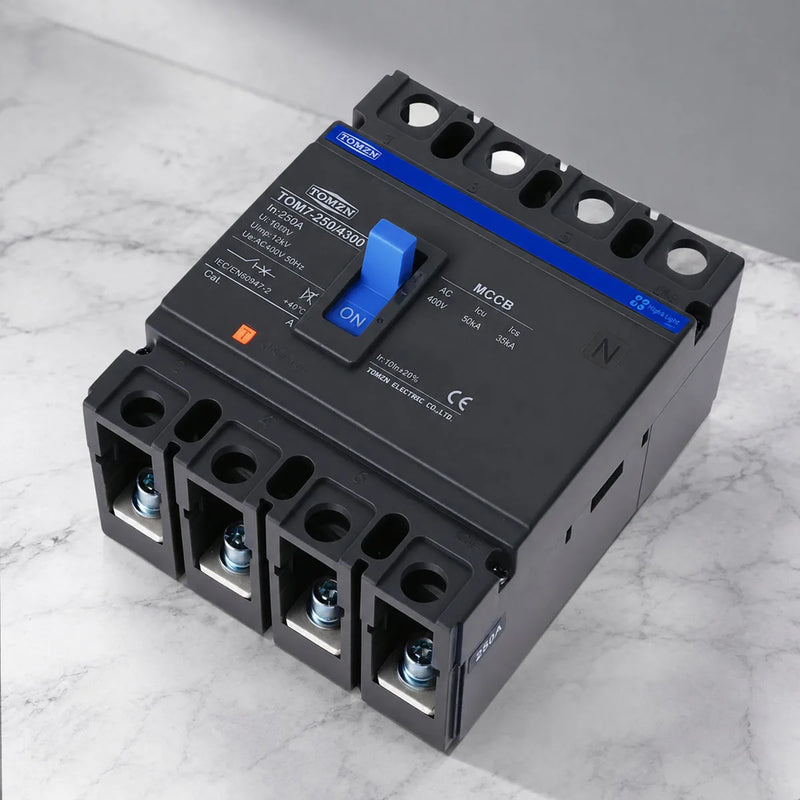 TOMZN Night Light 4P AC400V 50/60Hz 100A 125A 150A 160A 200A 250A MCCB Moulded Case Circuit Breaker Three-phase Four-wire