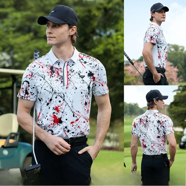 Men Golf Short Sleeved T-shirt for Spring Summer Quick Drying Breathable Top Polo Shirt YF874
