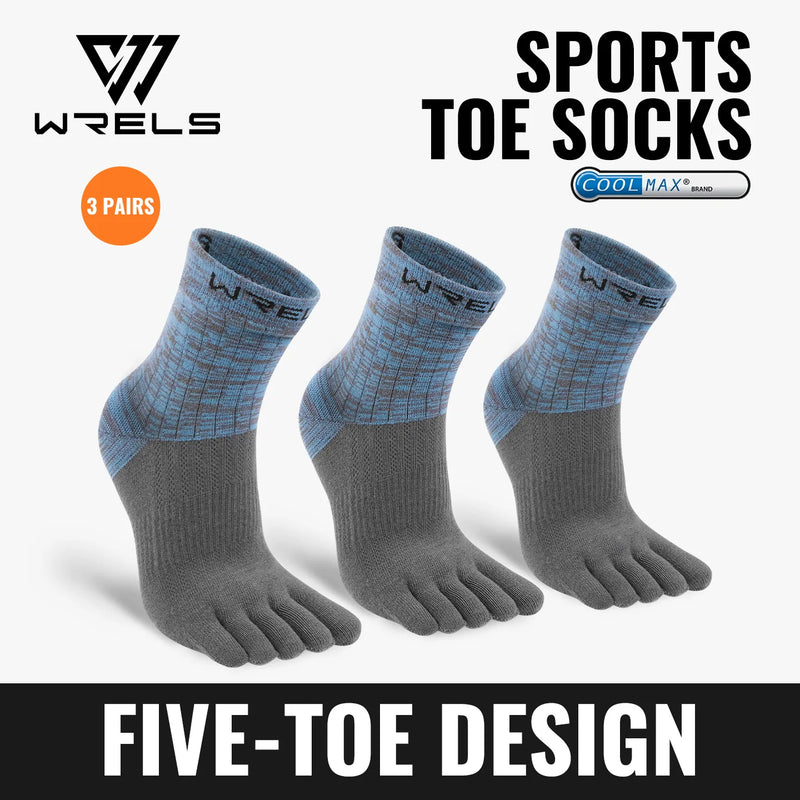 WRELS 1/2/3pairs COOLMAX Toe Socks for Men Women Running  Athletic Breathable Five Toe Quick Dry Performance Compression Toe Soc