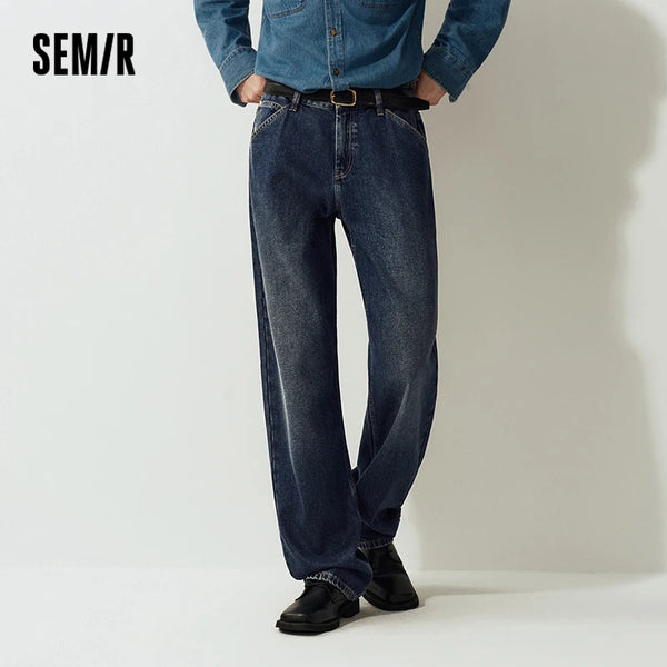 ខោខូវប៊យបុរស Semir ជើងត្រង់ធំទូលាយ សមរលុង លាងសម្អាត 2026 ខោខូវប៊យបែប Vintage សម្រាប់ធ្វើដំណើរ និងដើរលេង
