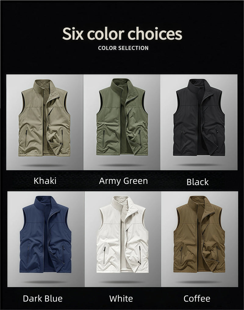 2026 New Autumn Winter Warm thickened fleece double-sided  slim fit vest Men's Vest Jacket  Outerwear Casual Style Daily