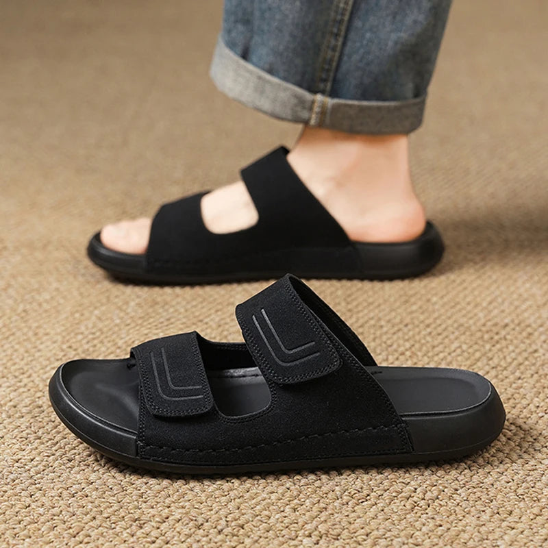 Men's Casual Slippers Summer Breathable Lightweight Soft Sole Outdoor Beach Walking Shoes Slip On Slide Comfort Fashion Slippers