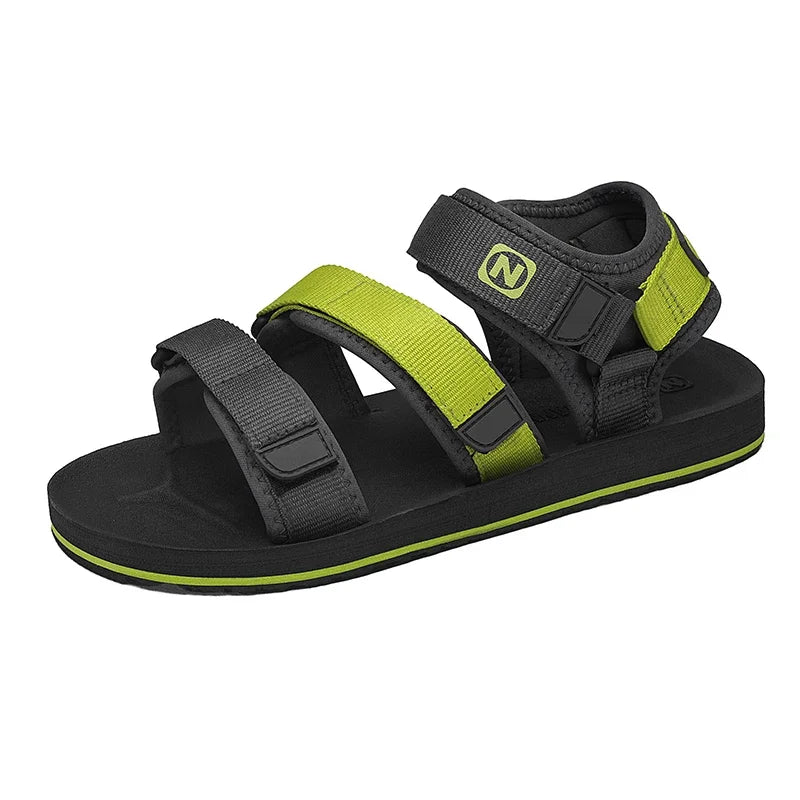 Mens Gladiator Sandals Adjustable Open Shoes Rome Style Summer Casual Flat Sandal Breathable Hook&Loop Plus Big Size 50 51 52