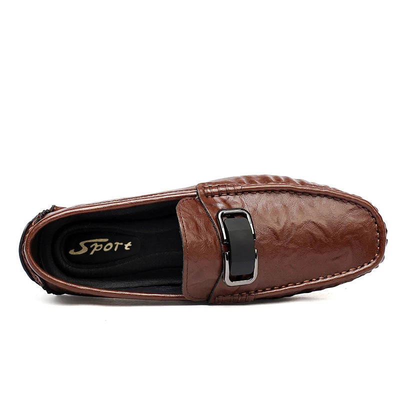 Spring Autumn Mens Luxury Loafers Men Slip On Leather Shoes Driving Loafer Shoes Big Size 46 47 Dropshipping