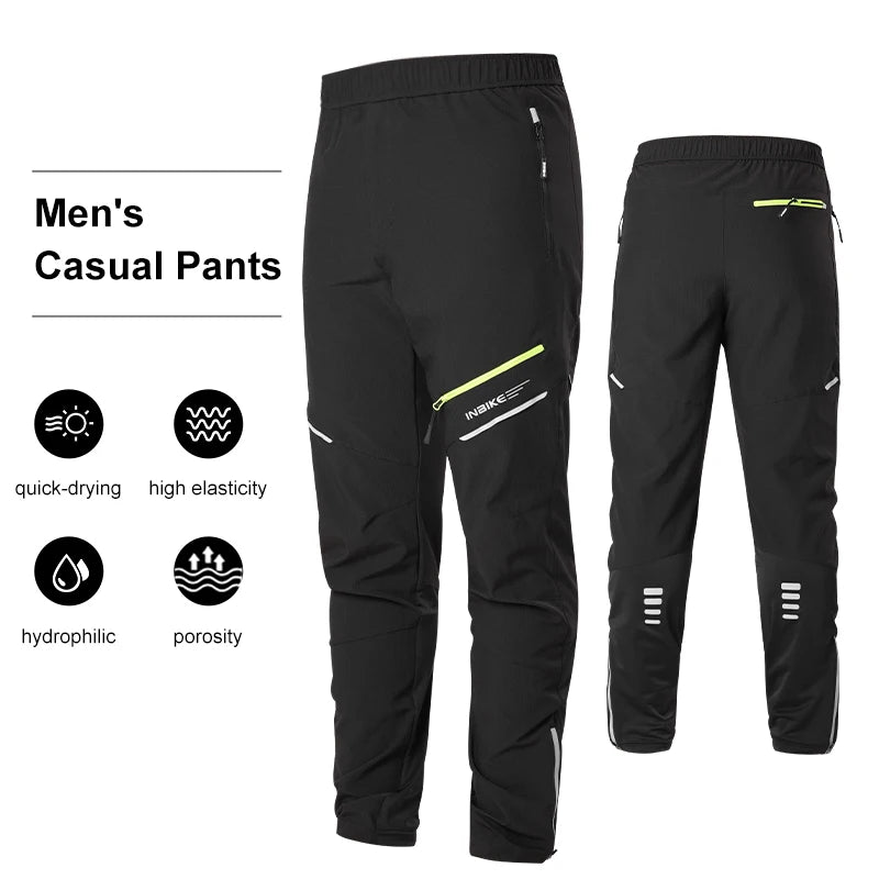 INBIKE Men's Cycling Pants Waterproof Spring MTB Pants Leggings Elasticated Waistband  Bicycle Toursers Cycling Clothes for Men