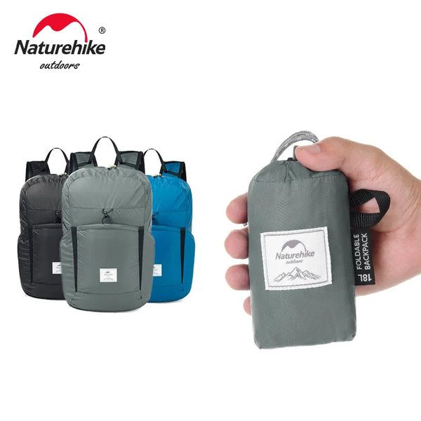 Naturehike 18L 22L 25L 30L Silicone Folding Backpack Lightweight Portable Waterproof Outdoor Camping Hiking Shoulder Skin Bag