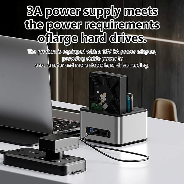 ប្រអប់ HDD ពីរ Bay Blueendless ស្ថានីយ៍ចត SSD ករណីក្រៅបណ្តាញក្លូន SATA ទៅ USB 3.0 អាដាប់ទ័រចម្លងសម្រាប់ថាស SSD/HDD ទំហំ 2.5 3.5
