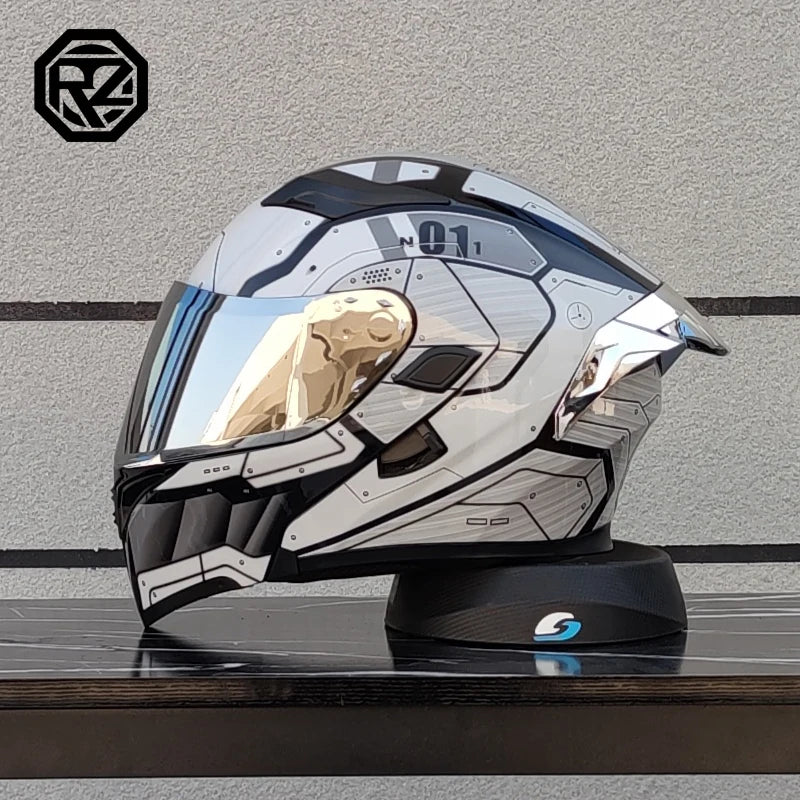 ORZ New DOT Appoved High Quality Double Lens Flip Up Helmet Abs Full Face motocross Motorcycle Racing Helmet Unisex