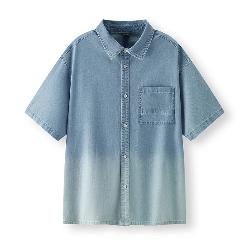Semir Mens Shirt 2026 Denim Cool Feeling Loose Short Sleeve Lightweight Casual Fashion