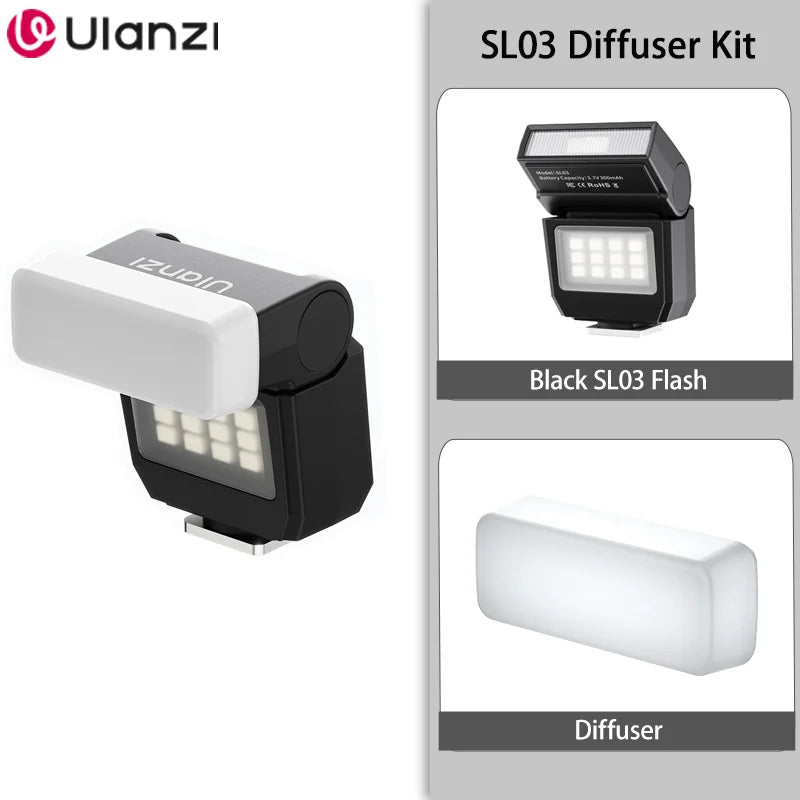 កាមេរ៉ាខ្នាតតូច Ulanzi SL01 SL02 SL03 ភ្លើងភ្លឹបភ្លែតៗ SpeedLite GN8 6500K សម្រាប់កាមេរ៉ា Canon Sony Nikon DSLR Vlog ផ្សាយផ្ទាល់ ការថតរូបក្រៅផ្ទះ