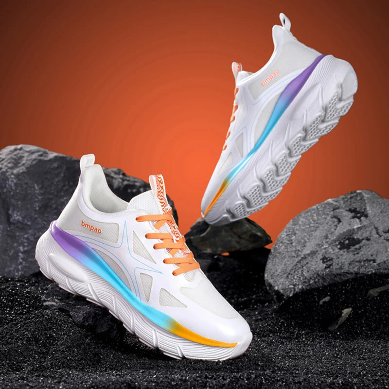 Couples Sports Shoes 2026 New Trendy Lightweight Thick-Sole High-Quality Outdoor Training Mesh Lace-up Sneakers for Men