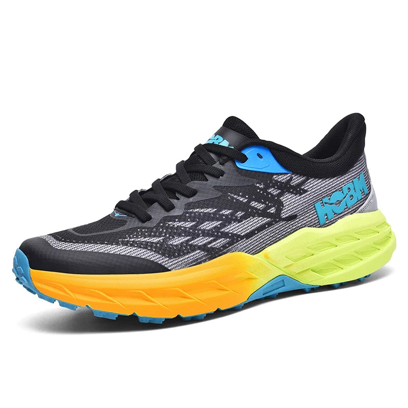 Mens Running Shoes 2026 New Color Blocked Mesh Anti Slip Wear Resistant Mens Hiking Lightweight Lace Up Sports Training Shoes