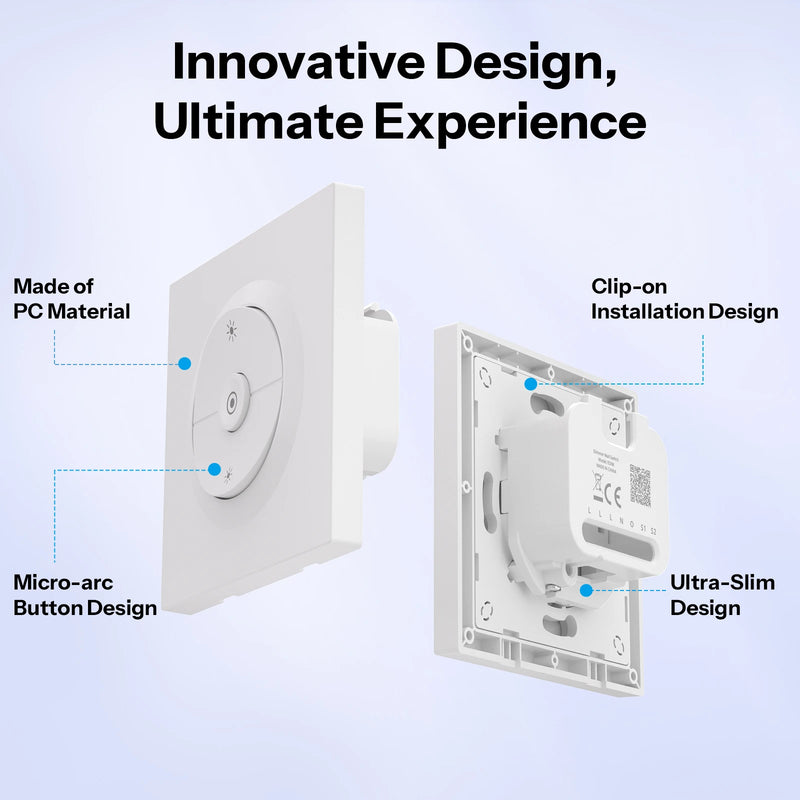 SONOFF EDIM Fusion Series Dimmer Wall Switch Enclosure Clip-on Installation Ultra-Slim Designed for SONOFF MINI-DIM, MINI-ZBDIM