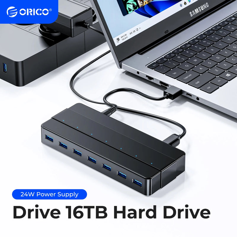 ORICO 4 7 Port USB 3.0 HUB with 12V Power Adapter USB Splitter OTG Adapter For Desktop Laptop PC Computer Accessories SuperSpeed