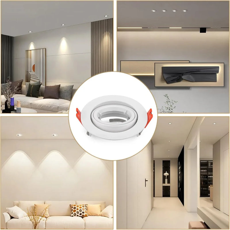 JOYINLED 1/10PCS Adjustable Round LED Downlight Frame MR16 GU10 Recessed Ceiling Light Trim Lamp Holder Socket Spot Fixture
