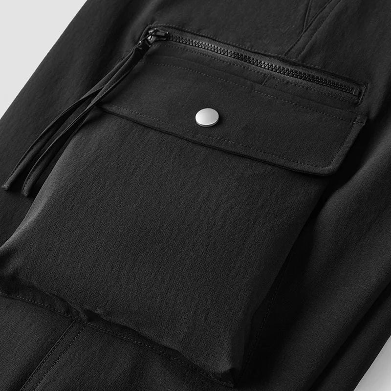 Semir Cargo Pants Woman Loose Solid Texture Elastic Waist Drawstring High Street Simple Style Wide Leg Pants Women Spring 2026