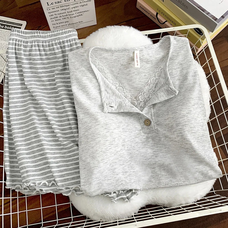 Summer Pajamas for Lady Pyjamas Nightie with Bra Short Sleeve Women's Pajamas with Shorts Two-Piece Home Wear Women Nightwear