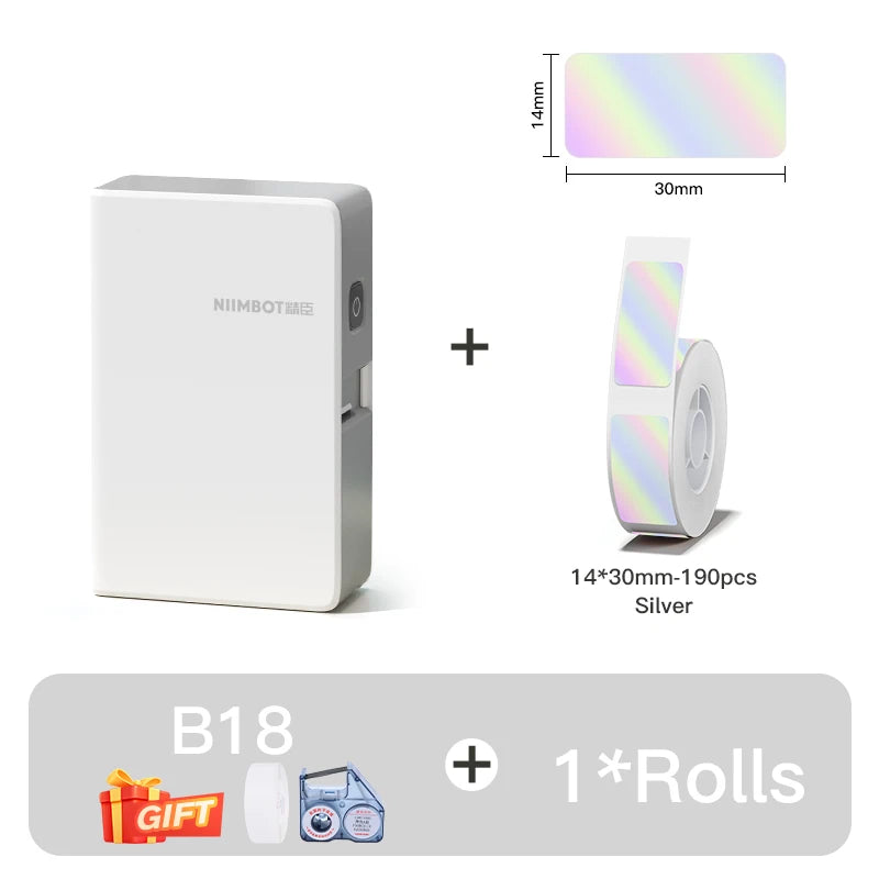 Niimbot N1/B18 Thermal Transfer Label Sticker Printer Mini Label Maker With Ribbon PET Papers For Jewelry Store Cable Cosmetics