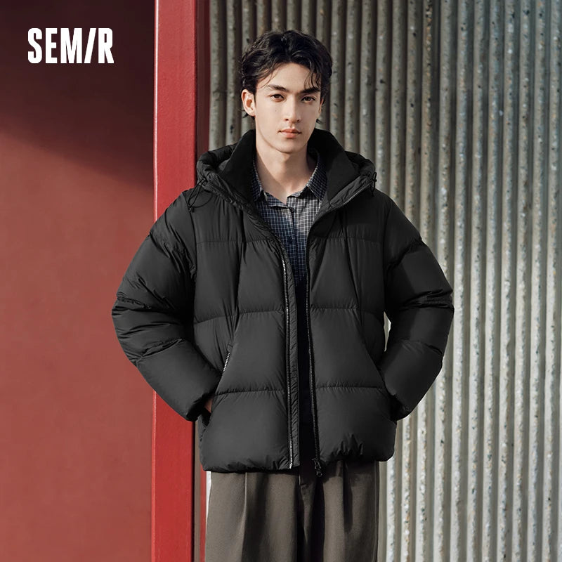 Semir Unisex Down Jacket 90 Percent Down Fill Hooded Thermal Warmth Puffer Water Repellent 2026 New Winter Daily Wear