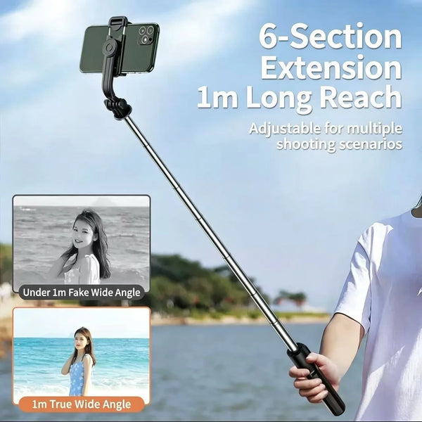 Extendable Selfie Stick Tripod with Wireless Bluetooth Remote Shutter Multifunctional Handheld Phone Stand for Live Streaming An