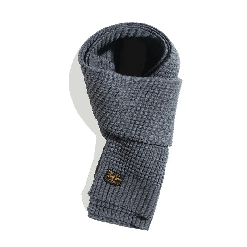 Maden Knitted Winter Scarf Men Striped Cotton Scarf Male Brand Shawl Wrap Knit Cashmere Bufandas Long Scarves