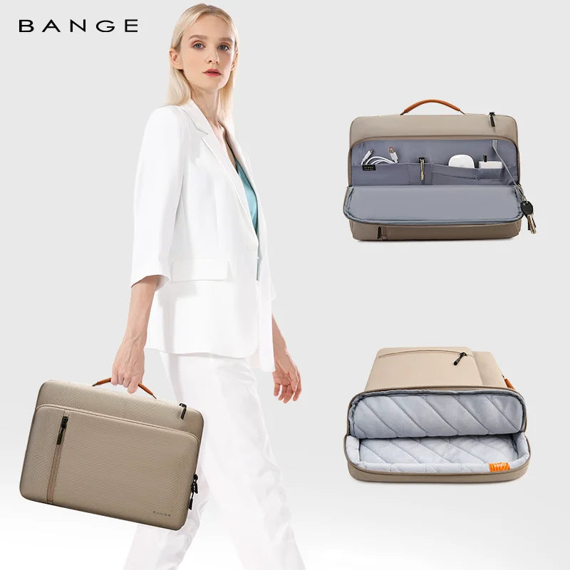 BANGE Slim Laptop Sleeve Bag 14-15.6 Inch Notebook Pouch for Men's Shockproof Computer Briefcase for Business Travel Laptop Case