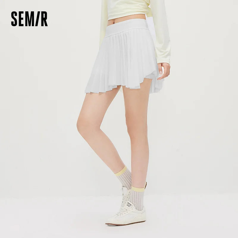 Semir Women Skirt Moisture Wicking Quick Dry Minimalist Design Girlish Sports Style Pleated Mini 2026 Summer Top