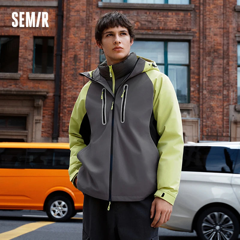Semir Protective Down Jacket Men Winter 90% Down Fill Windproof Three-Resistant 2026 New 3-In-1 Liner Thickened Trendy