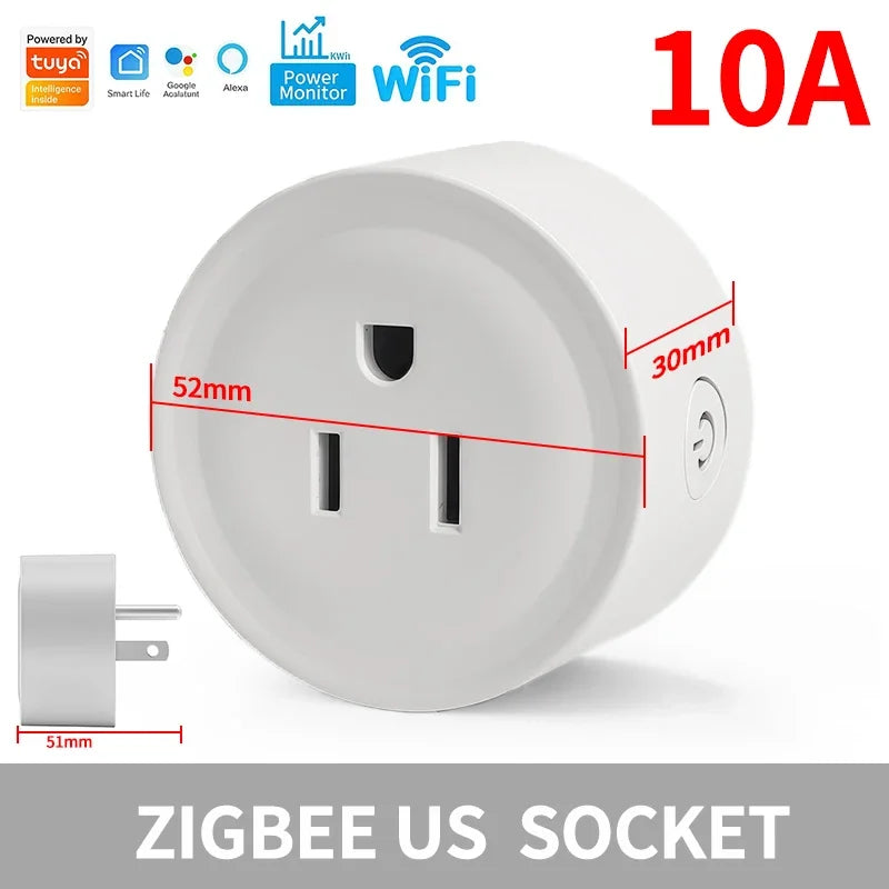 WiFi Smart Plug  -with Energy Monitoring Voice Control Alexa Google Home Tuya App, Timer Function -US Standard Outlet