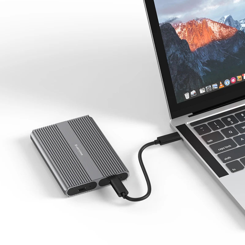 ប្រអប់ Blueendless Dual Bay M2 SSD ប្រភេទ C USB3.2 Gen2 10Gbps M.2 SATA NGFF Dual Protocol អាលុយមីញ៉ូម Alloy PCIe NVMe SSD Enclosure