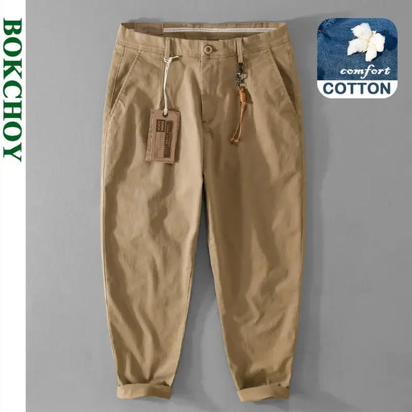 Winter New Retro Cotton Cargo Straight Men Pants Casual Zipper Fly Joggers Trousers FY7612