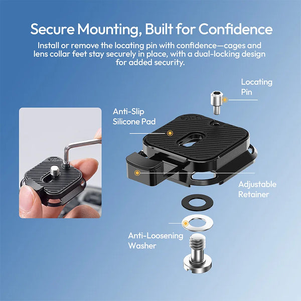 ខ្សែស្ពាយ Ulanzi UKA13 Uka Backpack Strap Mount II ម៉ោនដោះរហ័សសម្រាប់ Canon សម្រាប់ Sony សម្រាប់ Nikon សម្រាប់ DJI Pocket DSLR គ្រឿងបន្លាស់កាមេរ៉ា
