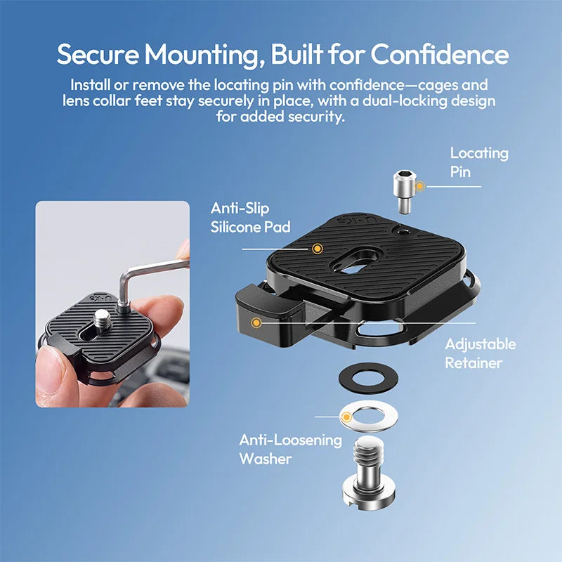 ខ្សែស្ពាយ Ulanzi UKA13 Uka Backpack Strap Mount II ម៉ោនដោះរហ័សសម្រាប់ Canon សម្រាប់ Sony សម្រាប់ Nikon សម្រាប់ DJI Pocket DSLR គ្រឿងបន្លាស់កាមេរ៉ា