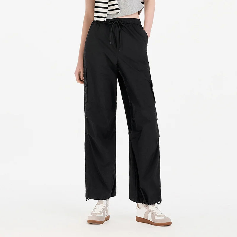 Semir Women Pants Wide 2026 Leg Knitted Loose Fit Elastic Waist Drawstring Urban Casual Everyday Style Soft Comfortable
