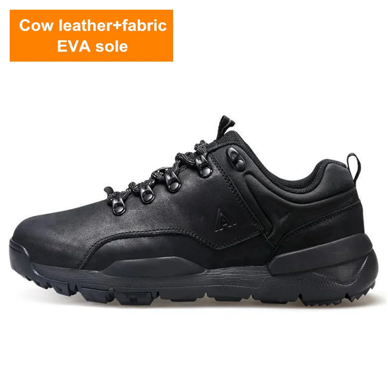 HUMTTO Shoes for Men 2023 Luxury Designer Leather Hiking Boots Outdoor Climbing Trekking Sneakers Mens Sports Walking Man Shoe